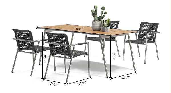 户外休闲餐桌椅尺寸图